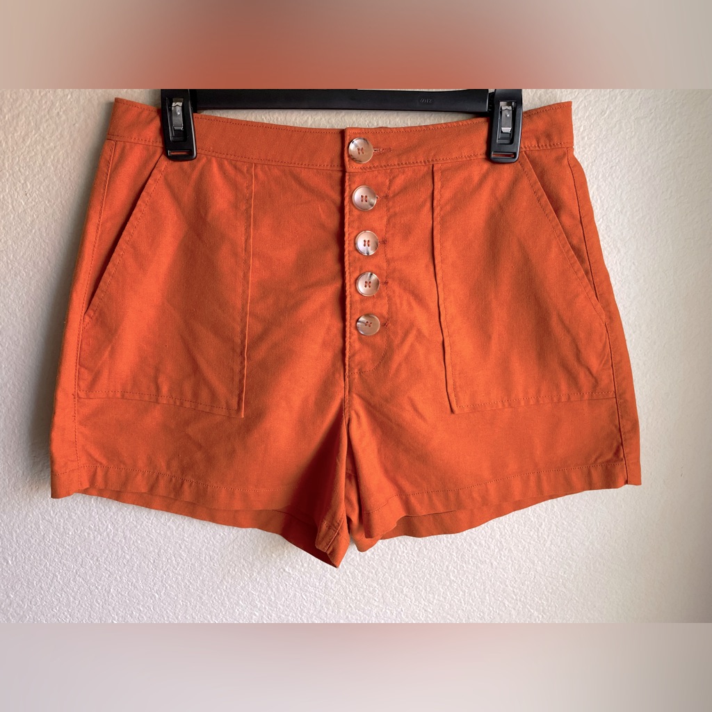 Blank Nyc Button Linen Cotton Blend Firecracker Shorts Size 29 Nwt